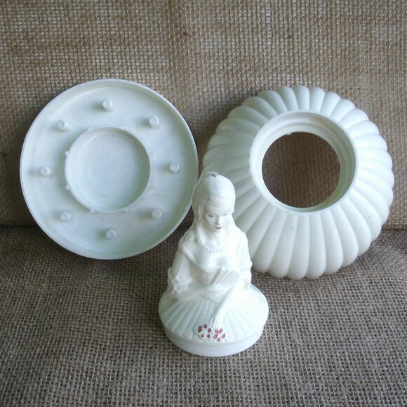 Vintage Southern Belle Plastic Sewing Caddy Figurine - Picture 8 of 16